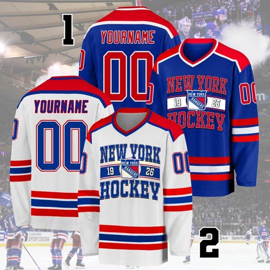 Discover Customized New York Ice Hockey Team Jersey, Rangers Hockey Team Custom Name & Number Vintage Jersey