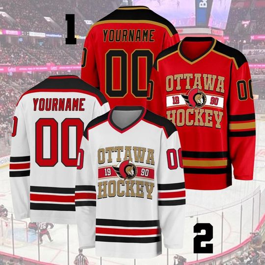 Discover Customized Ottawa Ice Hockey Team Jersey, Senators Hockey Team Custom Name & Number Vintage Jersey