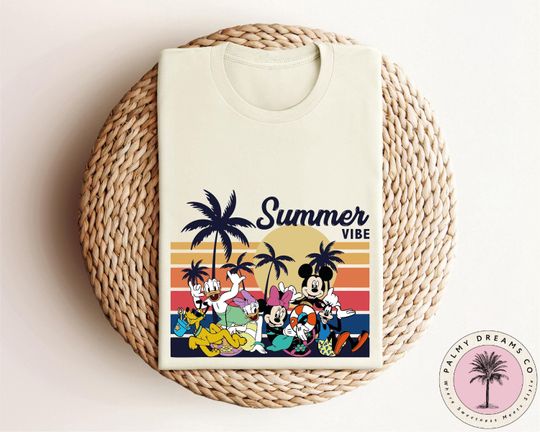 Discover Mickeyy and Friends Summer Vibes Shirt, Disneyyy Summer Vacation Shirt
