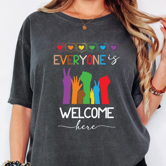 Discover Everyone Is Welcome Here Shirt, Idaho Teacher Shirt