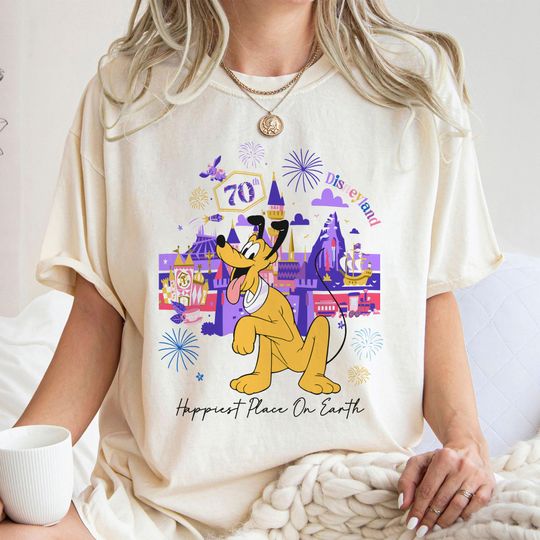 Discover Happiest Place On Earth plutoo 70th Disneyyland Resort Anniversary Shirt