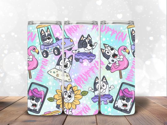 Discover Cute Pastel Muffin Dog Cartoon Tumbler,Pastel Cups,BlueyDad Cups