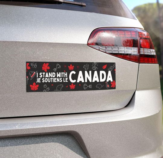 Discover I stand with Canada | Je soutiens le Canada Sticker Car Magnet