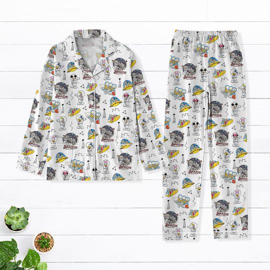 Discover Disneyyy Space Pajama Set, Astronaut Sleepwear, Outer Space Pajamas