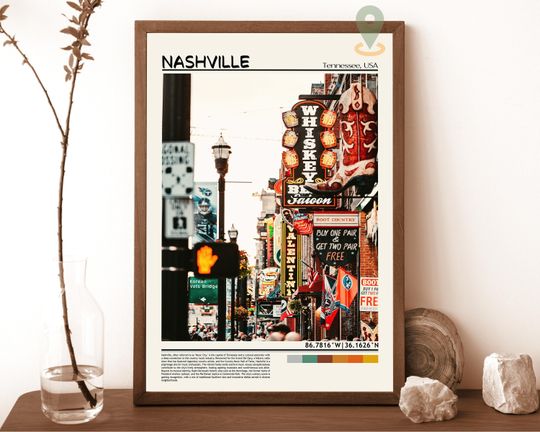 Discover Nashville Print, Nashville Wall Art, Nashville Poster