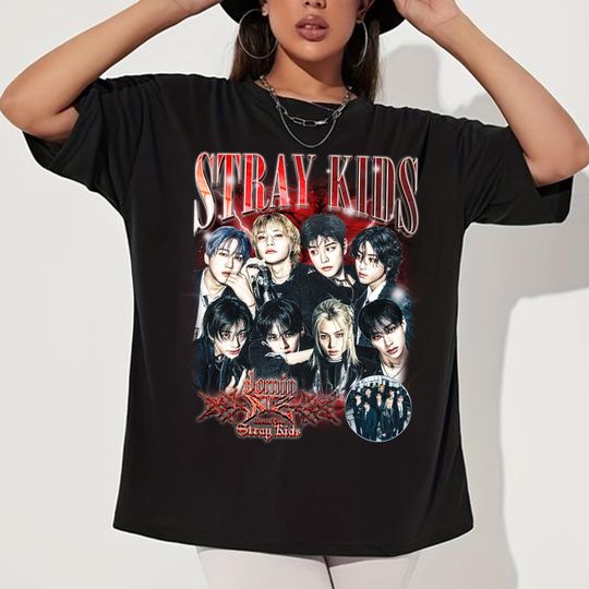 Discover Stray Kids dominATE World Tour US 2025 Graphic T-shirt, Stray Kids Hop Album Shirt