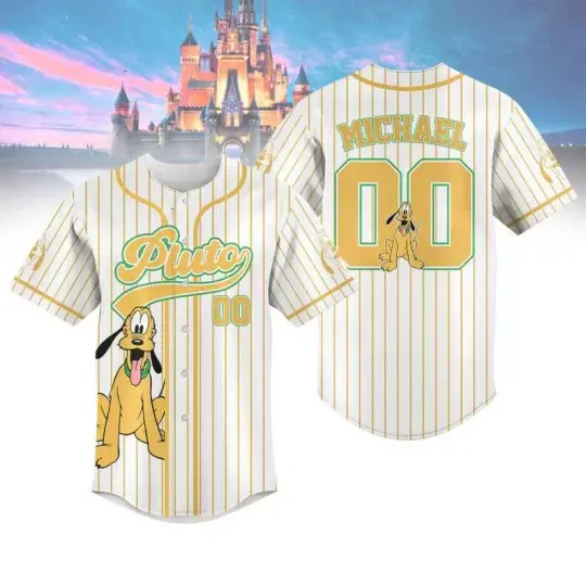Discover Personalized Cute plutoo Dog Gift For Fan Simple Striped Baseball Jersey Shirt