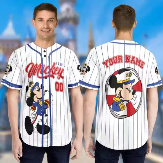 Discover Personalized Mickeyy mouse Cruise Trip Summer Vacation Baseball Jersey Shirt