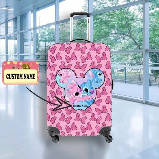 Discover Stitchh Mickeyy Bug Luggage Cover, Valentine Travel Suitcase Protector Gift