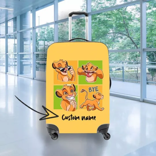 Discover Lion King Luggage Cover, Disneyyy Suitcase Protector, Personalized Travel Gift