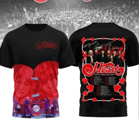 Discover Heart Royal Flush Tour 2025 Signature 3D T-Shirt