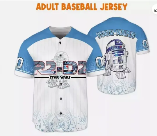 Discover Personalized R2-d2 Robot Starr Warss Character 3D Baseball Jersey Shirt
