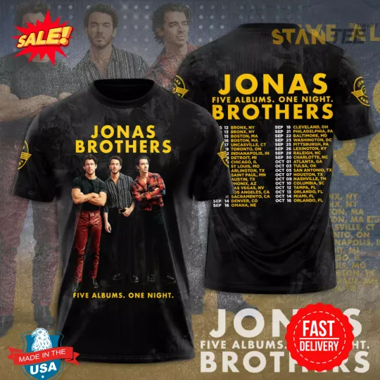 Discover New!!! Jonas Brothers 3D t-shirts S-5XL