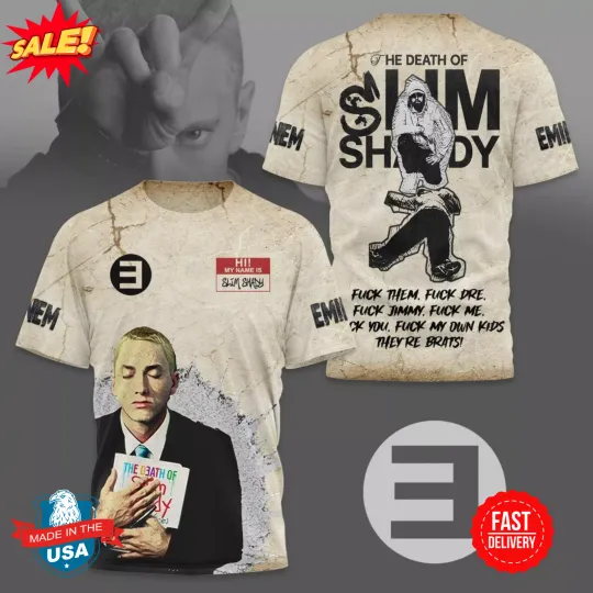 Discover Eminem The Death Of Slim Shady 3D T-Shirt
