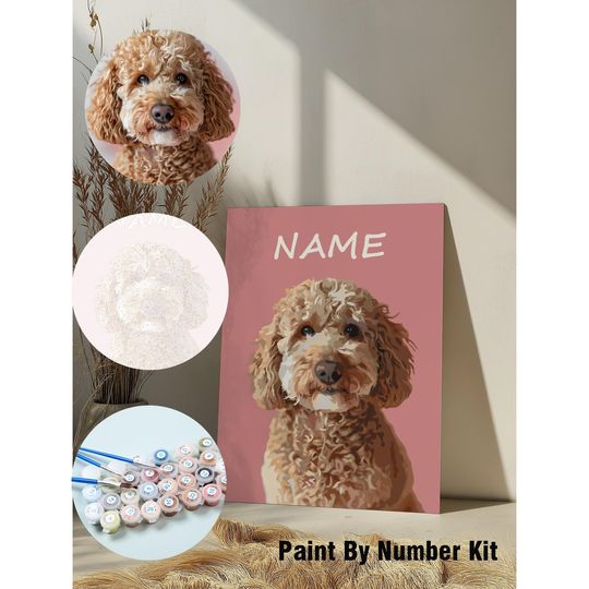 Discover Custom Pet Portraits Using Pet Photo Paint By Number Kit Personalized Dog Cat Portraits