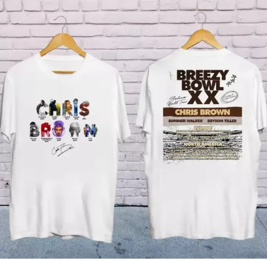 Discover Chris Brown 2025 Concert Shirt, Chris Brown Breezy Bowl XX Tour 2025 Shirt, Chri