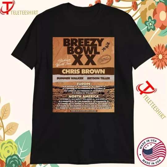 Discover Chris Brown Stadium World Tour 2025 Breezy Bowl 20 Years Anniversary T-shirts