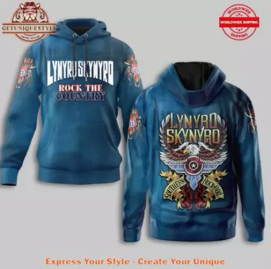 Discover Lynyrd Skynyrd Rock The Country 3D Hoodie