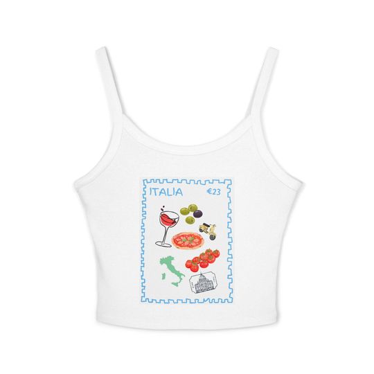 Discover Italia Vintage Postcard Women's Spaghetti Strap Tank Top