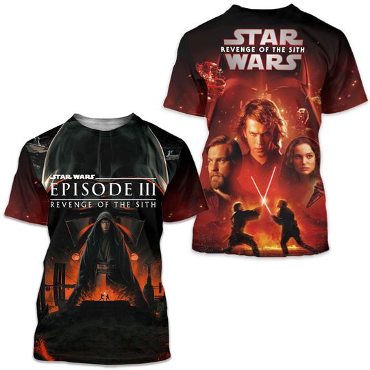 Discover Stars Wars Revenge Of The Sith 20th Anniversary 3D T-Shirt For Men Women S-5XL