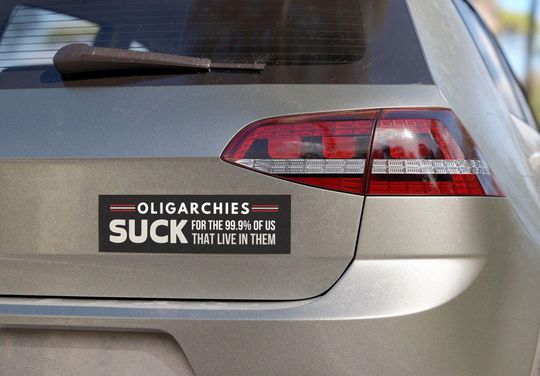 Discover Oligarchy Bumper Sticker, Anti Trump Bumper Sticker, Anti-Trump Bumper Sticker, Democracy Bumper Sticker, Resistance Bumper Sticker