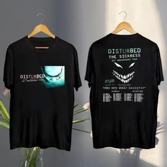 Discover 2025 Disturbed The Sickness 25th Anniversary Tour Shirt, The Sickness 2025