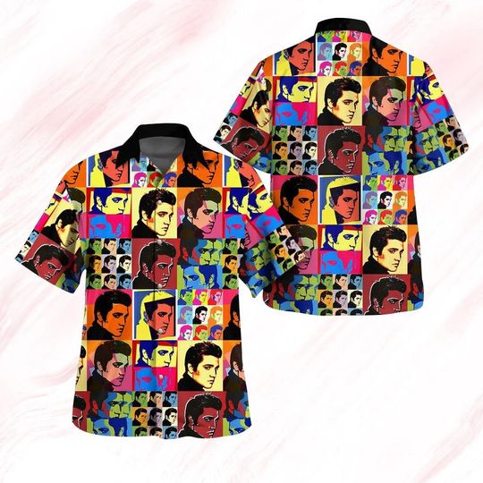 Discover Elvis Tour 2025 Hawaiian Shirt, Rock And Roll Music Shirt, Elvis Presley Summer Tee, Beach Outfit For Elvis Fans, Retro Elvis Gift