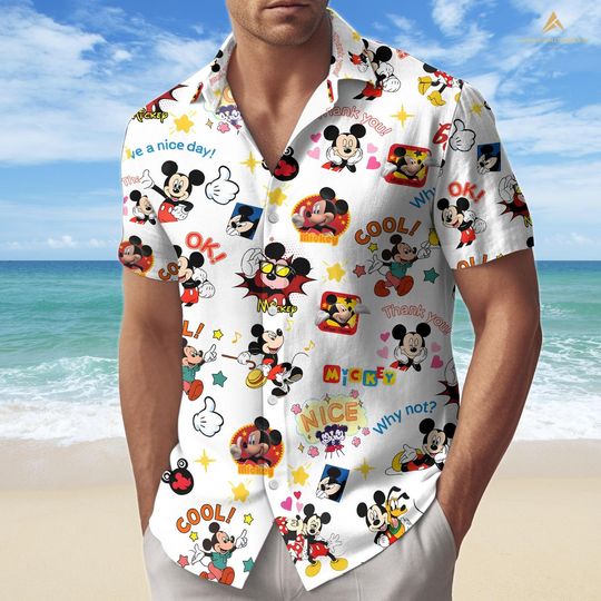 Discover Mickeyy Disneyyy Aloha Button Shirt, Mickeyy Hawaii Shirt and Short