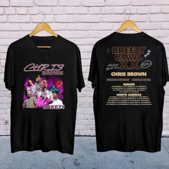 Discover 2025 Chris Brown Concert Shirt  Chris Brown Breezy Bowl XX Tour 2025 Shirt