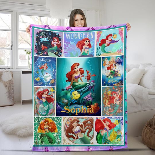 Discover The Littlee Mermaidd Blanket | Arile Blanket
