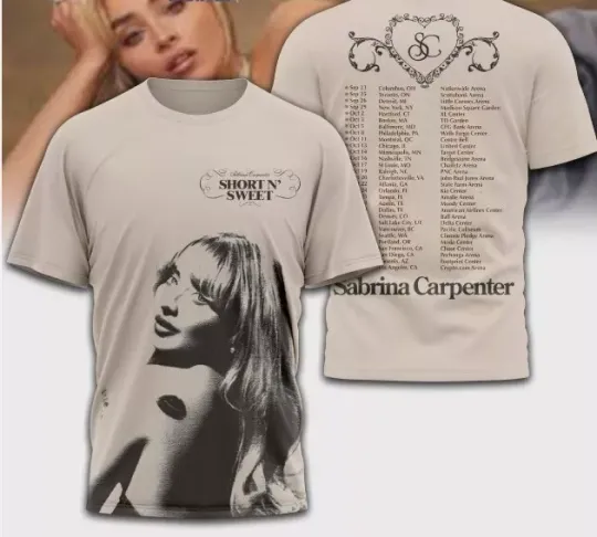 Discover Sabrina Carpenter Short N’ Sweet Tour 2024 For Fan Schedule T Shirt 3D