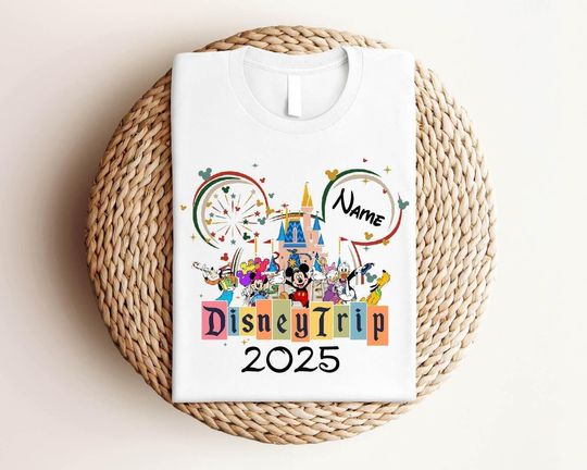Discover Custom Name Disneyyy Trip Shirt, Mickeyy Disneyyy Family Vacation Shirt, Disneyyy Friends
