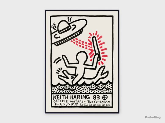 Discover Keith Haring Galerie Watari Tokyo 1983 Exhibition Original Vintage Poster,Graphic Street Poster