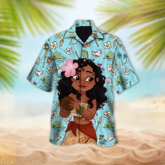 Discover Disneyyy moanaa Movie Hawaiian Shirt, Disneyyland moanaa Button Up, Princess Hawaiian