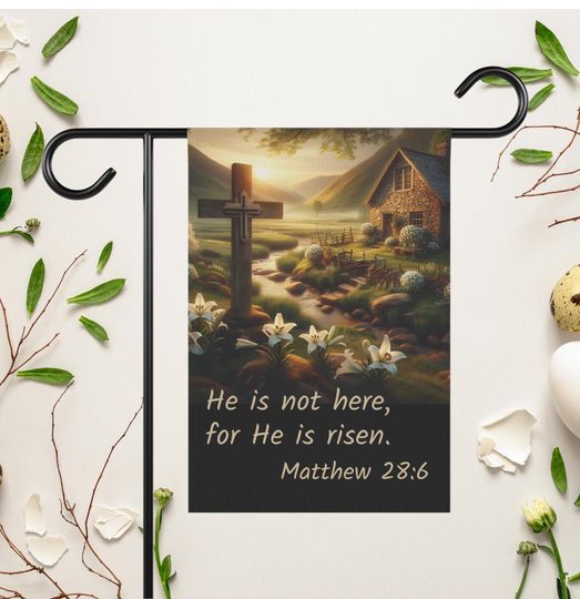 Discover Inspirational Garden Banner, Religious Outdoor Decor, Yard Flag, Easter Flag, Christian Faith Decor, Spring Garden Decoration