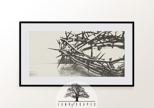 Discover Classic Religious Simple Art | Unique Jesus Crown of Thorns Design Poster