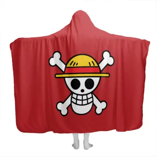 Discover Straw Hats Luffy One Piece Hooded Blanket