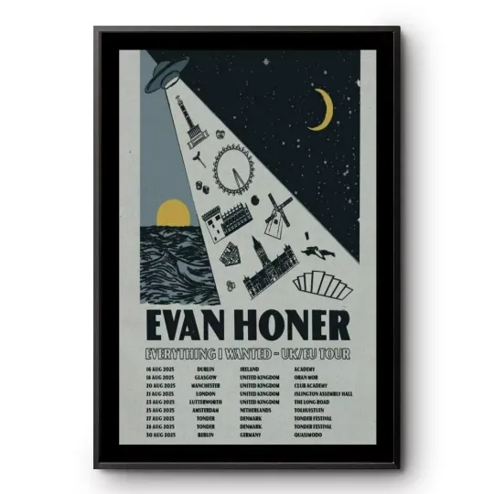 Discover Evan Honer Everything I Wanted UK/EU Tour 2025 Poster