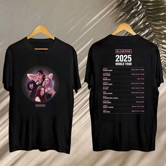 Discover Black Pink 2025 Concert Tee, Black Pink World Tour 2025 T-Shirt