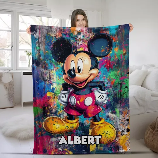 Discover Custom Disneyyy Mickeyy mouse Blanket, Mickeyy Blanket, Mickeyy mouse Birthday