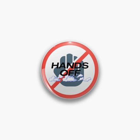 Discover Hands Off Protest Pin Button, Hands Off Pin Button
