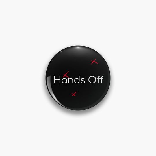 Discover Hands Off Protest Pin Button, Hands Off Pin Button
