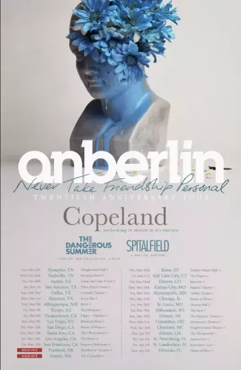 Discover Poster Anberlin Never Take Friendship Personal 2025 Tour Poster