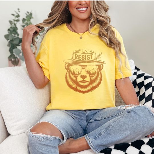 Discover Resist Shirt, smuky the bear, Anti-Trump Tee, Feminist T-shirt
