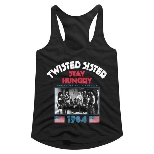 Discover Twisted Sister Stay Hungry 2 Black Women's Racerback Tank Top T-Shirt