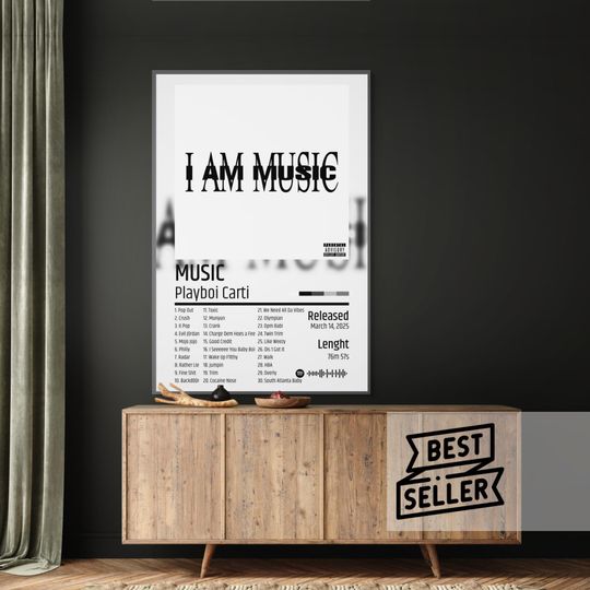 Discover I AM MUSIC Playboi Carti Poster Album Cover Music Room Decor Gift Playboi Carti