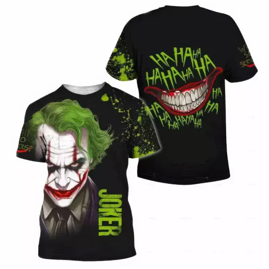 Discover Joker Clown Why So Serious HaHaHa Horror Halloween Tshirt 3D
