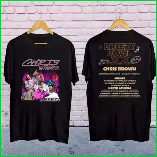 Discover 2025 Chris Brown Concert Shirt, Chris Brown Breezy Bowl XX Tour 2025 Shirt