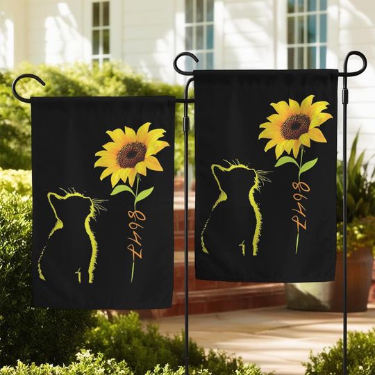 Discover 8647 Subtle Anti Trump Garden Flag, 86 47 Cat Sunflower