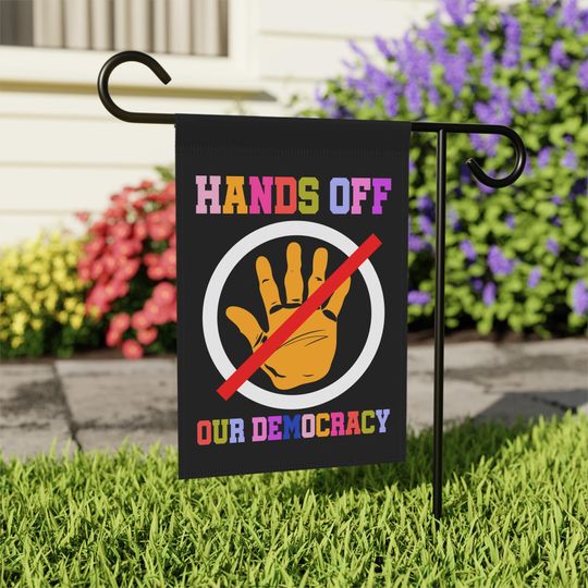 Discover Hand Off Our Democracy Flag , Anti Trump House Flag, Anti Maga